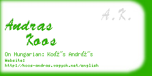 andras koos business card